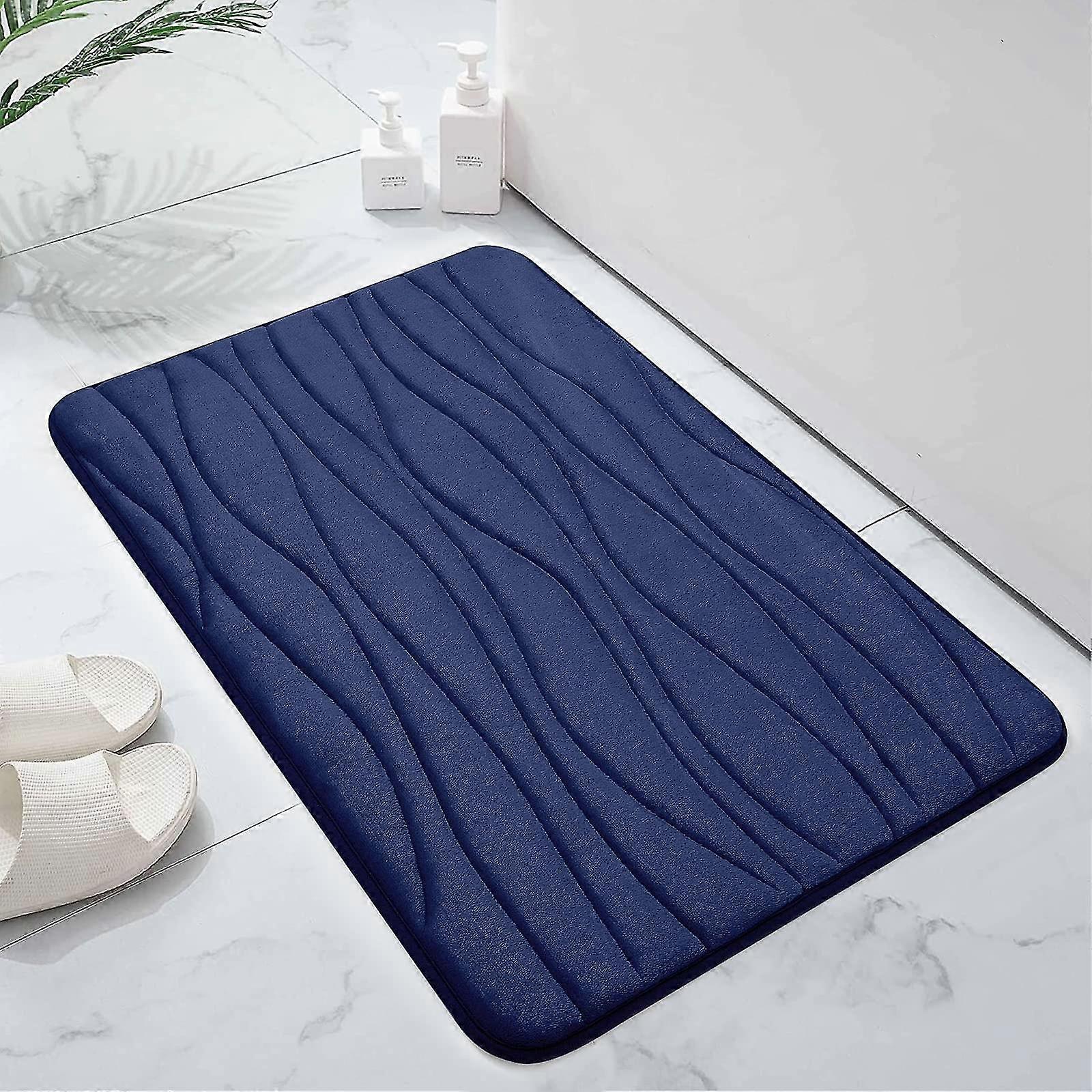 Memory Foam Bath Mat, Extra Soft Non-slip,40 X 60 Cm,navy Blue