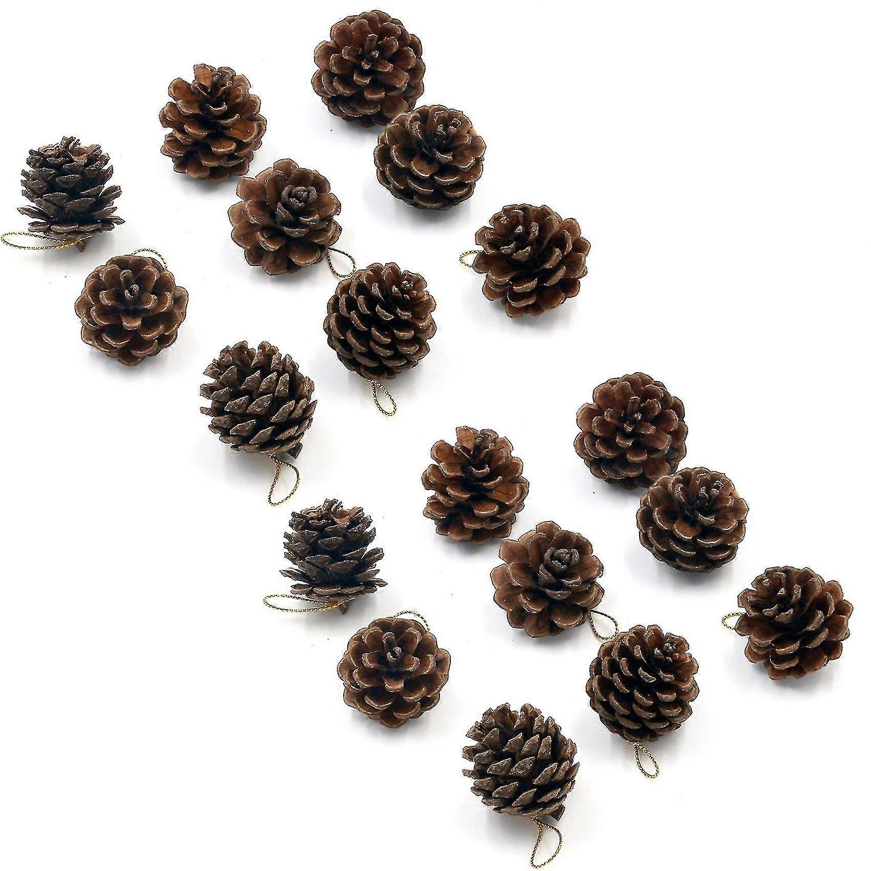 Pack Of 9 Decorative Hanging Pinecone Christmas Tree Decorations
