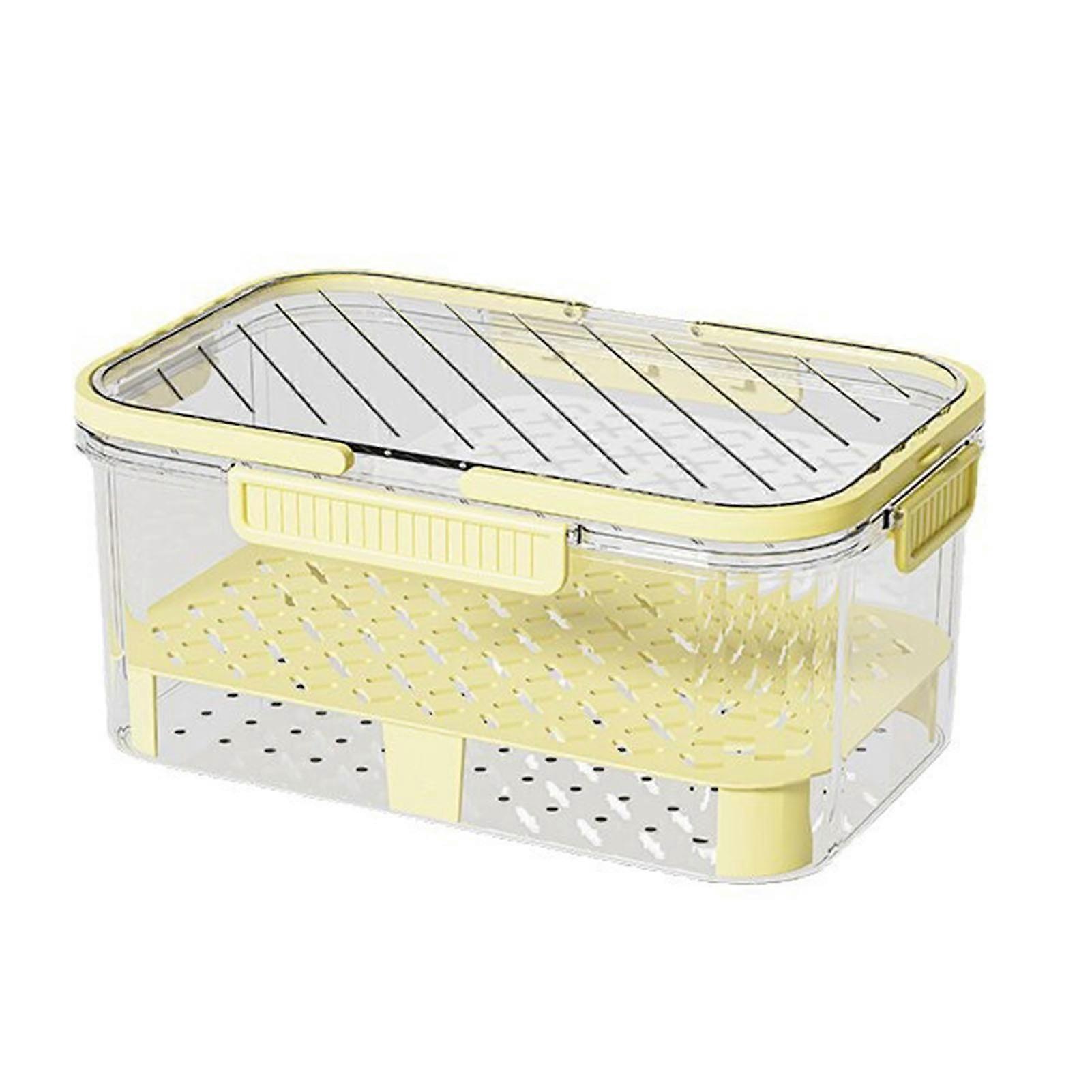 Fruit Storage Container Refrigerator Organizer with Hidden Handle Stackable Design BPA Free Transparent Airtight Fruit Storage Box