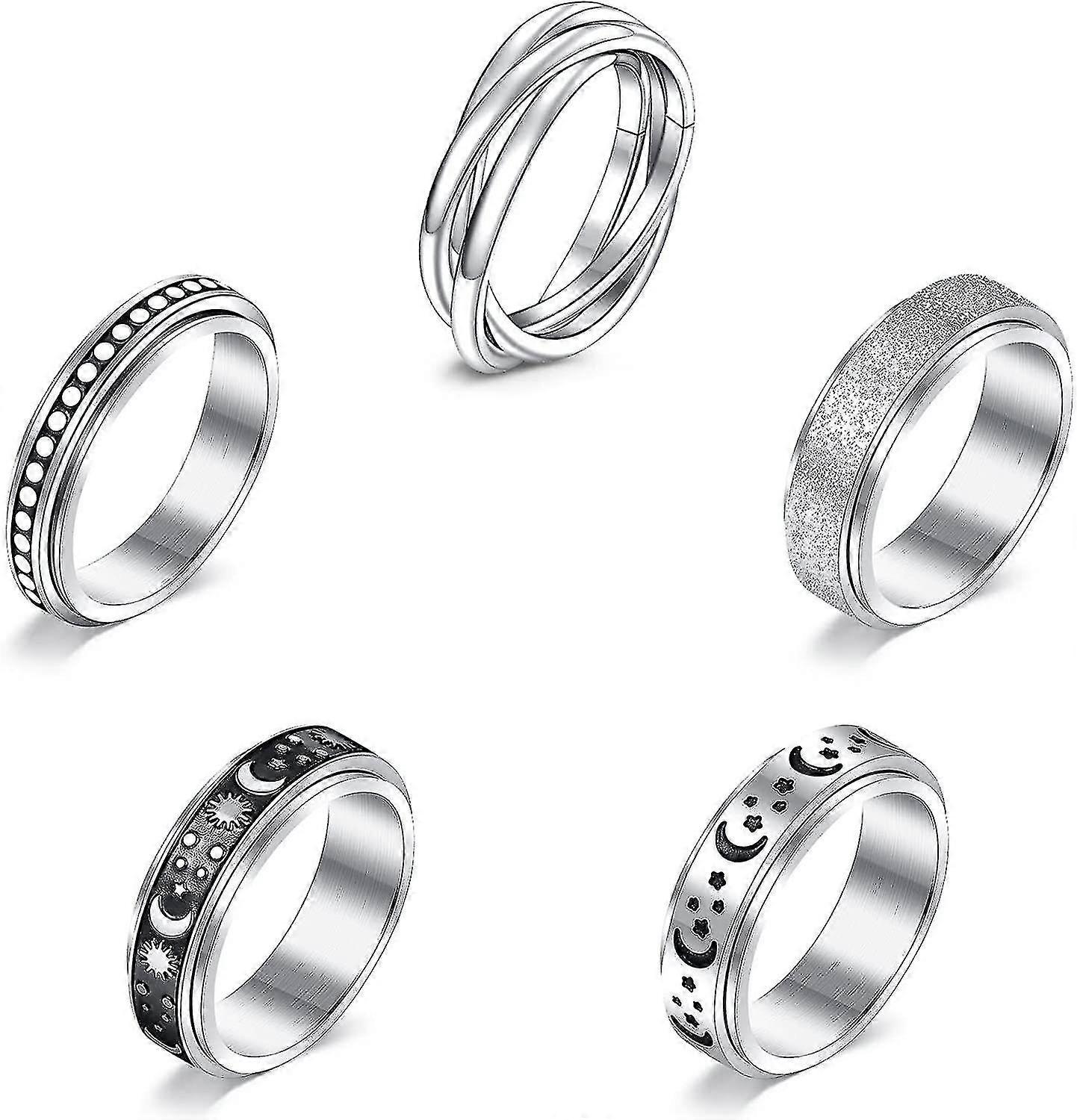 5 stk Lady Angstring Angst Spinner Ring Lady Angstring Angst Spinner Ring Lady Angstring Ring