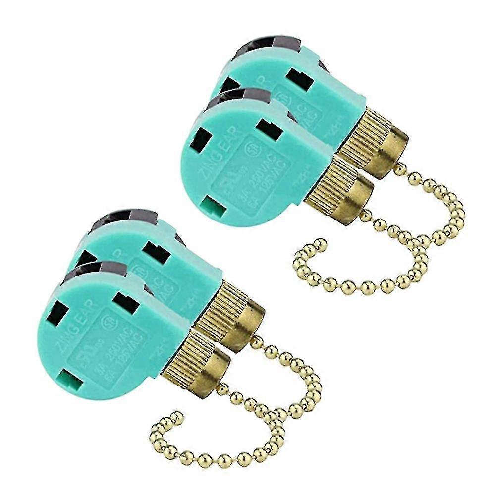4pcs Ceiling Fan Switch Ear Ze-268s6, 3 Speed 4 Wire Speed Control Pull Chain Cord Appliances Switc