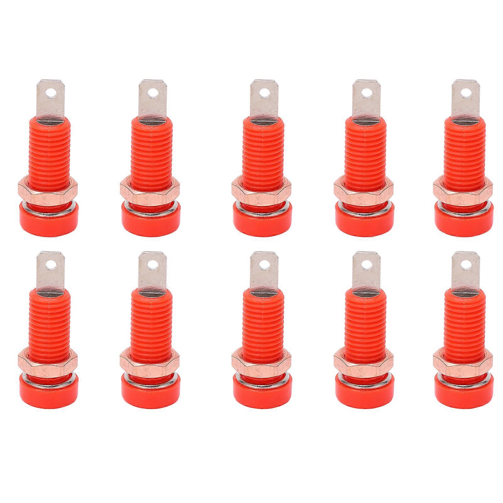 10pcs 4mm Banana Jack Socket Mount Binding Post Connector Adapter Panel for Electronic InstrumentRed
