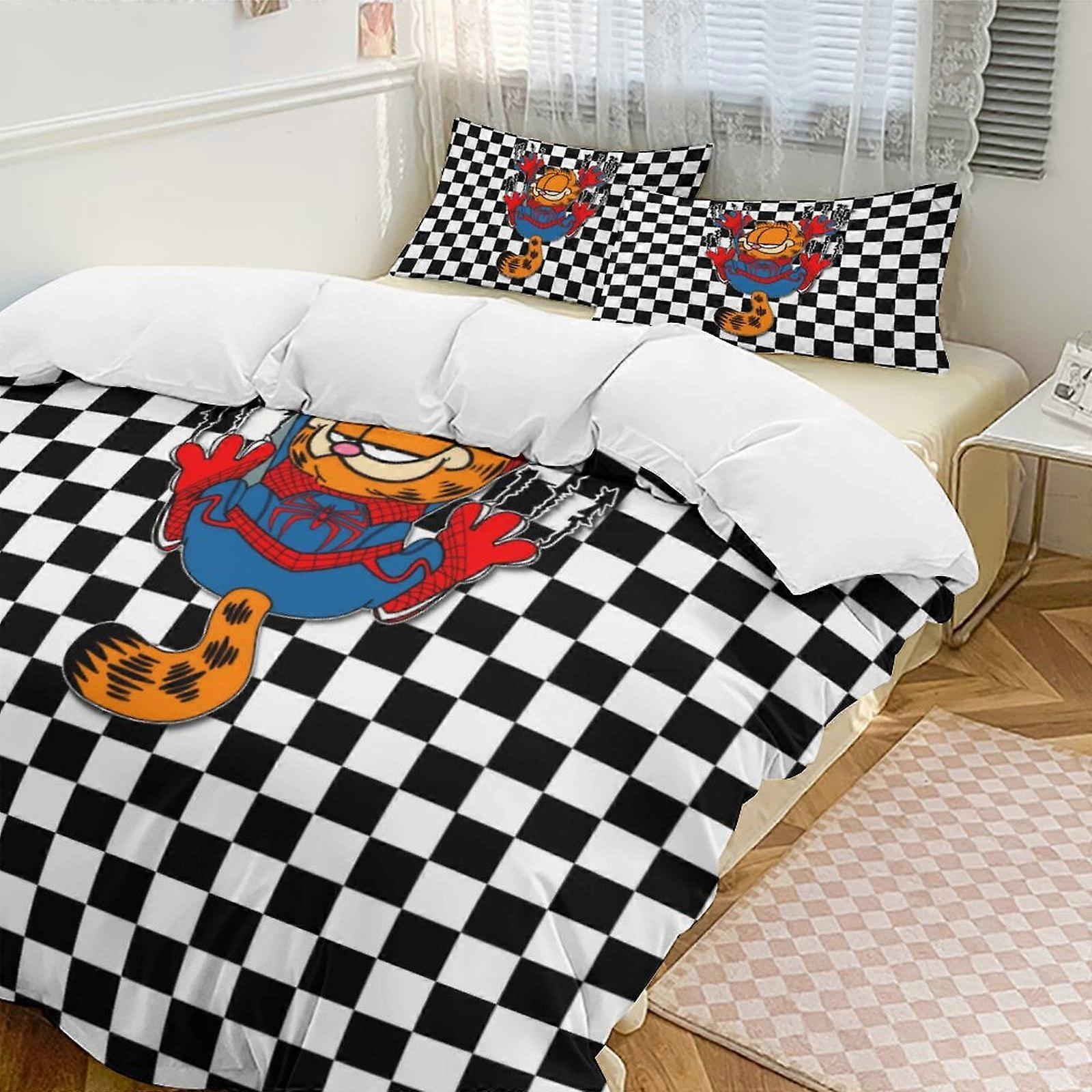 v7413  Bed Sheets Bedding Spider Garfield Comforter Set Soft 3 Pcs Twin Bedding Sets Thicken for All Season, 1 Comforter  2 Pillow Shams  Bed Sheets  