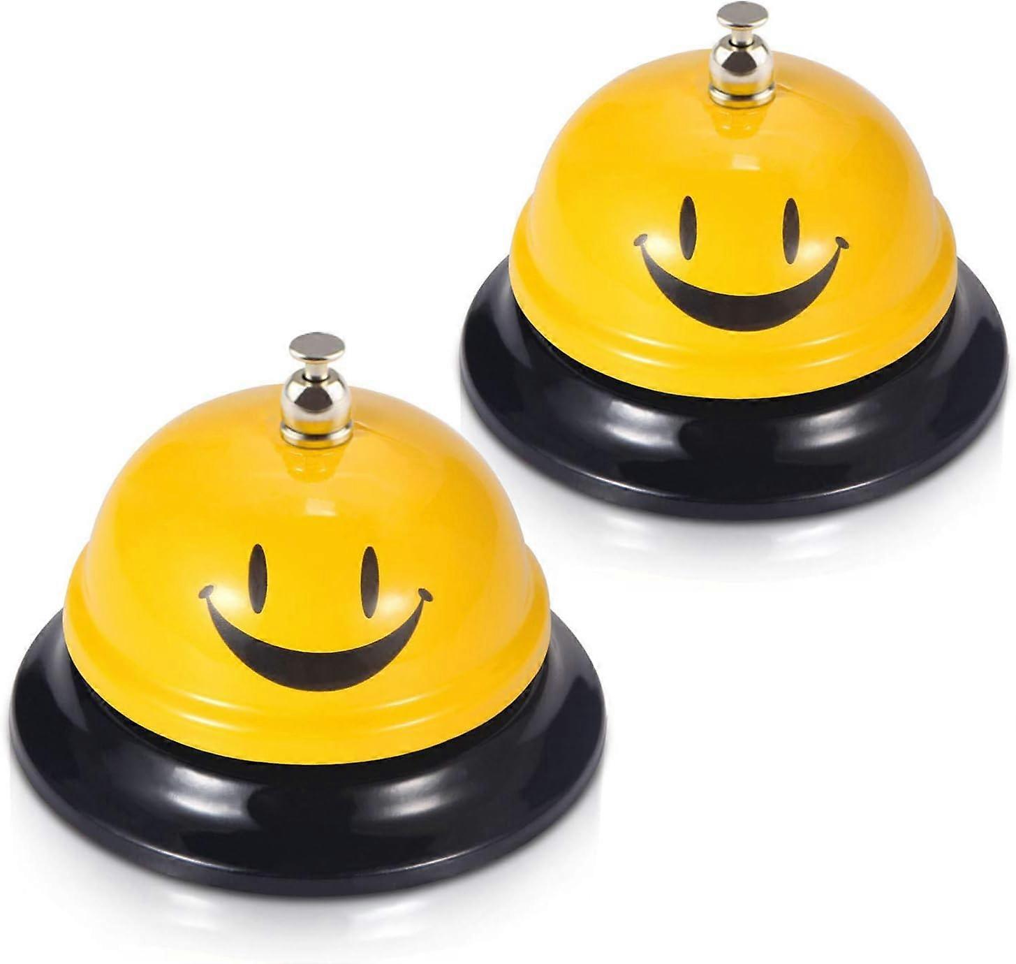 Call Bell, Service Bell for The Porter Kitchen Restaurant Bar Classic Concierge Hotel (3.35 Inch Diameter) (2 Pack)(Yellow)