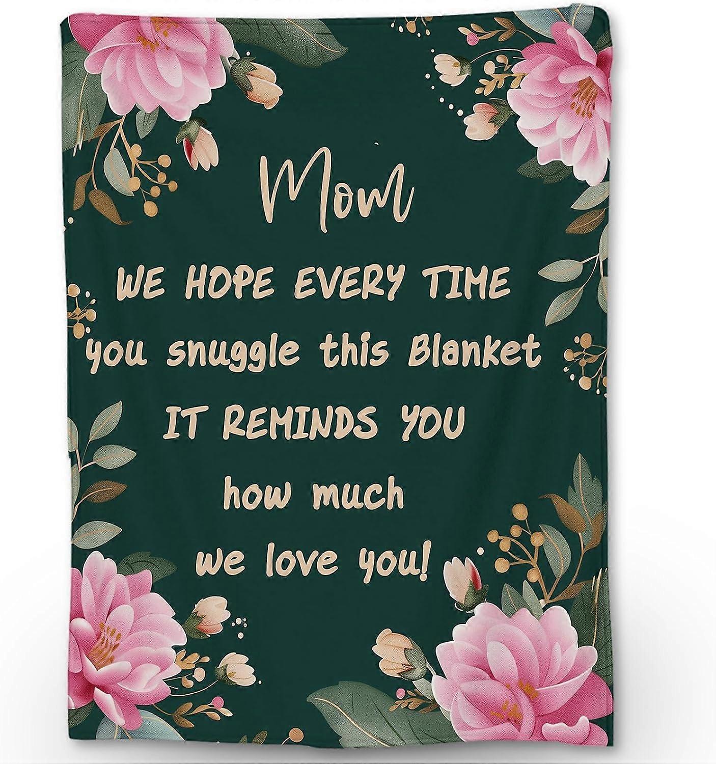 Mor Tæppe, Blød Fuzzy Varm Letvægts Flannel Kaste Tæppe Gaver til Mor med Lyserøde Blomster, Ideel Til Sofa, Seng, Indretning, Rejser & Udendørs Brug 8
