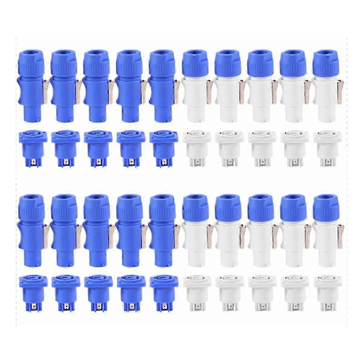 20set Powercon Type A Nac3fca+nac3mpa-1 Chassis Plug Paneel Adapter