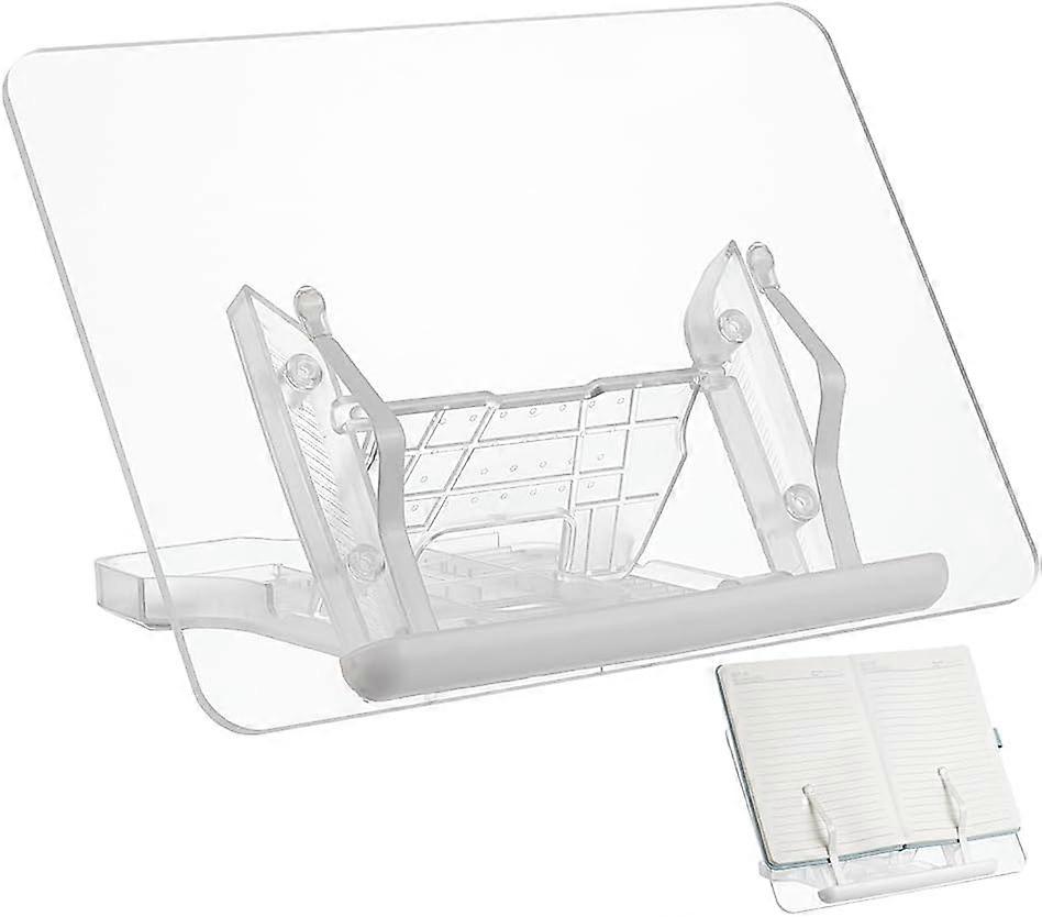 Acrylic Book Stand for Reading Adjustable Tabletop Acrylic Bookshelf Stand Clear Foldable Desktop Ricer Book Display Easel for Books Magazines Sheet M