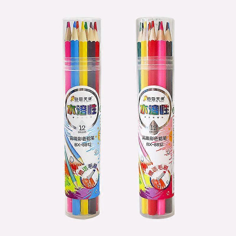 12 coresLápis de cor solúveis em água lápis de cor caneta de desenho lápis de cor hexagonal