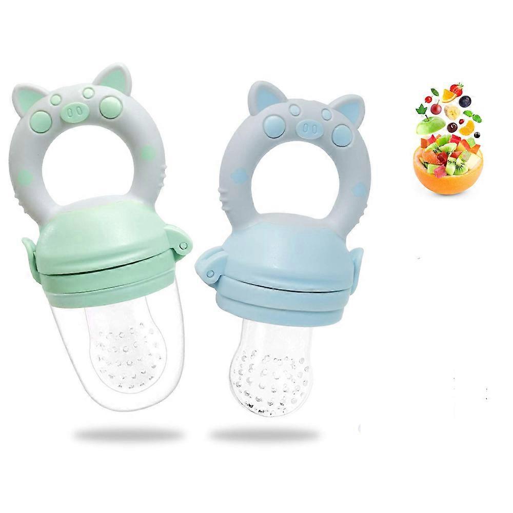[2020 Upgrade Version] fruit teat set for happy babies - helping friend for a special taste experience - pain-relieving teething ring and fruit pacifi