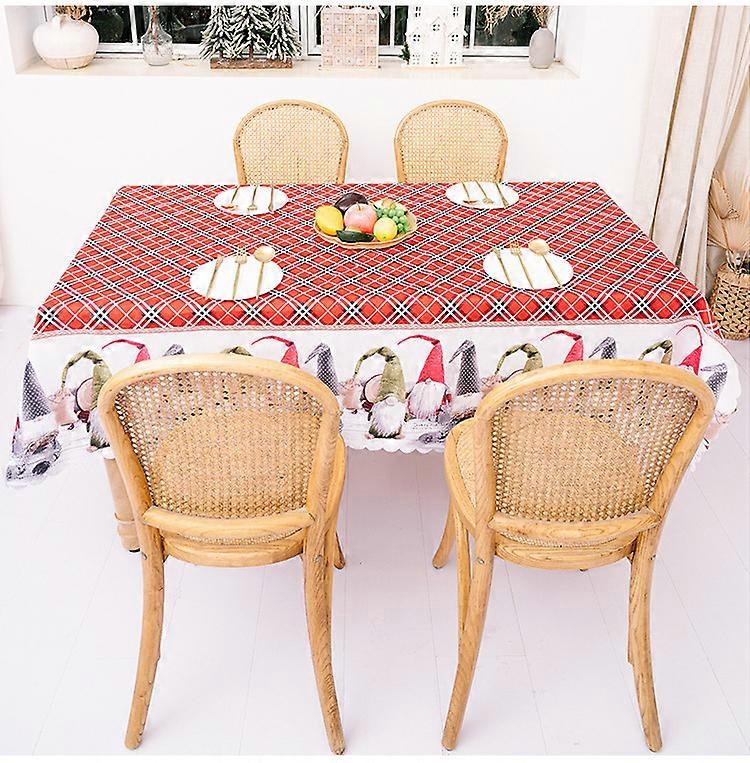 Rectangular Christmas Tablecloth Polyester 144 * 180m Christmas Tree Patterns for Christmas Table DecorationPrinted Christmas Tablecloth Absorbent Tab