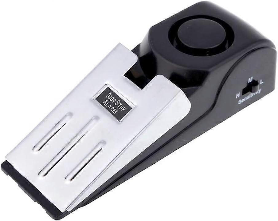 Mini Wireless Vibrator Triggered Wedge Shaped Door Stopper Alert Home Security System Door Alarm Block Blocker Black (Pack of 1)