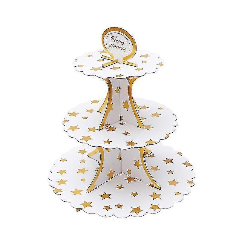 3 Tier Cake Stora Rack Dessert Display D For Noon Tea Wedding ()