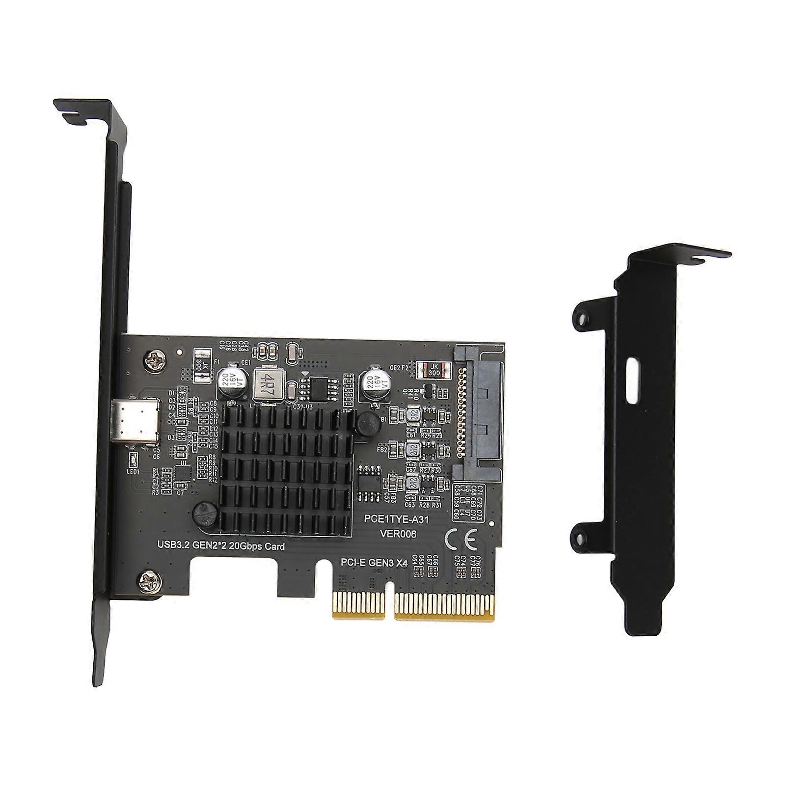 USB 3.2 Gen 2 Expansion Card Type C 20Gbps ASM3242 Main Control PCIe to USB 3.2 Expansion Card for Desktop PC Chassis