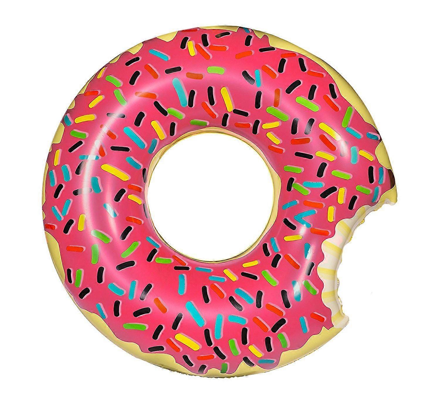 Gigantic Donut Pool Float - Inflatable Summer Pool or Beach Toy, Strawberry Design (90cm/35.4inch)
