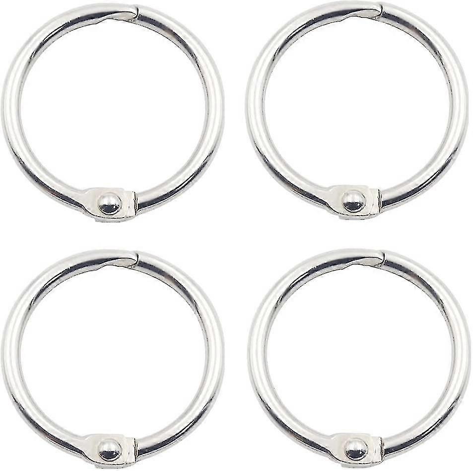 50pcs حلقات الموثق 1.25 بوصة، النيكل مطلي الصلب كتاب حلقات، فضفاضة ورقة الموثق حلقات، حلقات الرئيسية، حلقات معدنية لبطاقات الفهرسة.