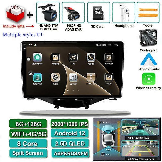 アンドロイドオート Android 12 For Toyota Aygo Peugeot 108 2016 シトロエン C1 Blu-ray IPS Navi GPS ステレオ マルチメディア プレーヤー Carplay