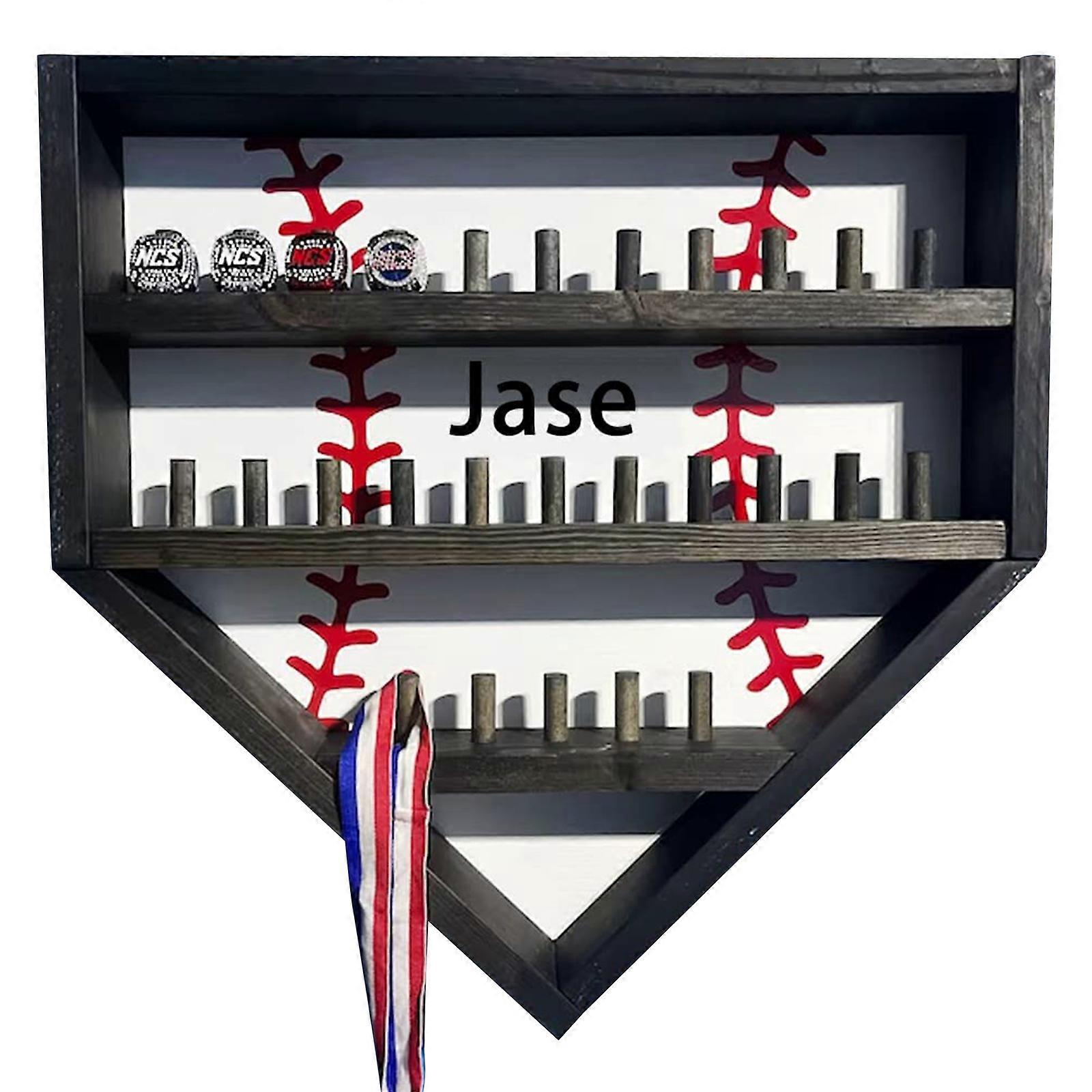 Personalized Dad Baseball Softball Display Stand,Wooden Display Case,Custom Name Item Display Stand