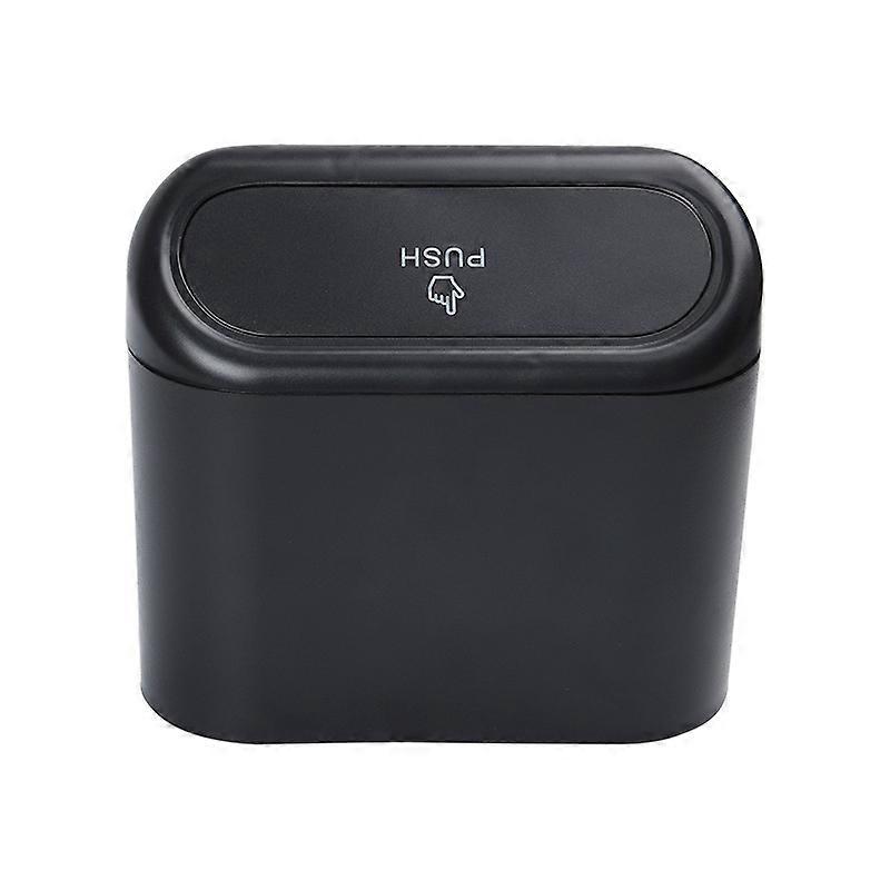 Small Car Trash Can, Car Trash Can with Lid, Waterproof Car Trash Can, Portable Hanging Car Storage Box, for Car Office (Black)