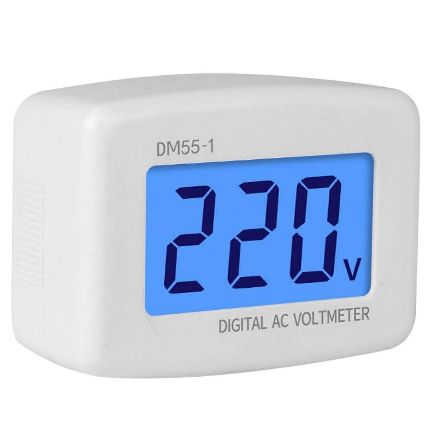 Digital Voltmeter, DM55-1-EU Digital AC Voltmeter High Precision Home Appliances EU Plug 230V 50Hz Digital Voltage Meter