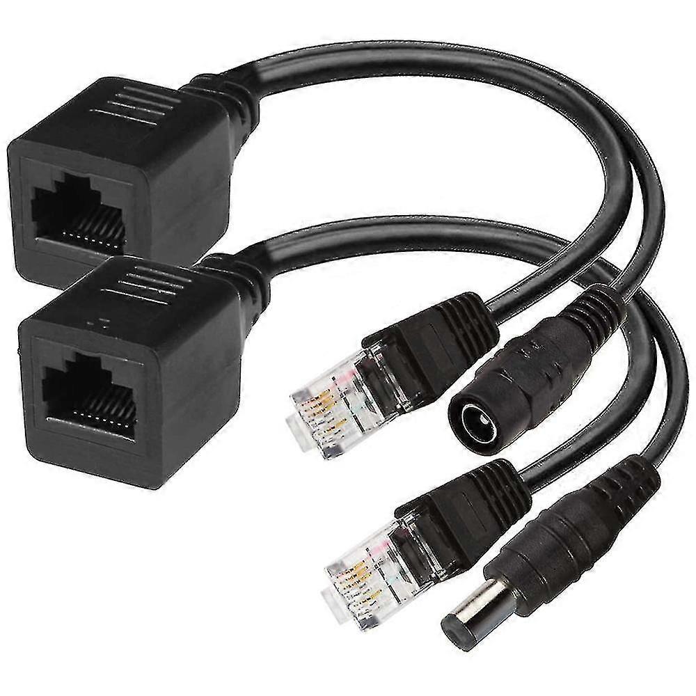 2 Pcs Passive Poe Injector And Splitter Kit Dc Power Adaptor Connector-fjkhf