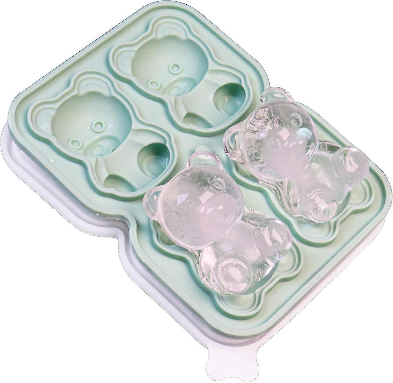Cute Bear Ice Cube Mold, Fun Shape Ice Cube Tray,4 Bear Ice Cubes