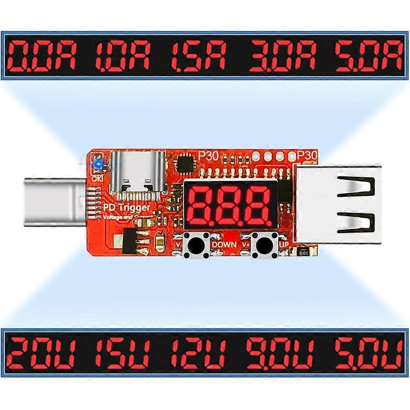 PD quick charge trigger digital current voltage meter ammeter coulometer-48*48mm