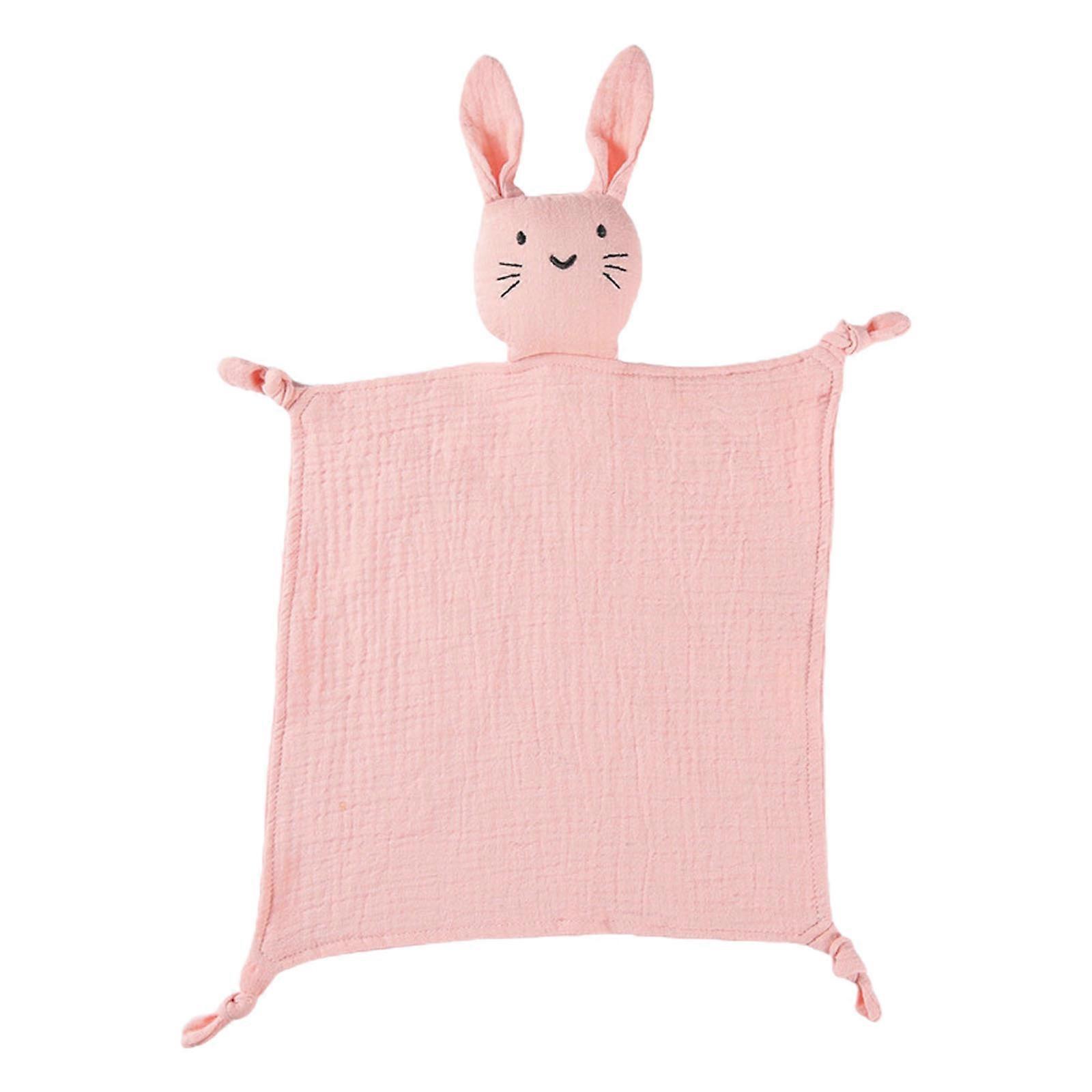 Baby Security Blanket Soothe Appease Towel Soft Cotton Muslin Bib Animal Rabbit for Doll Teething Comforter Blanket