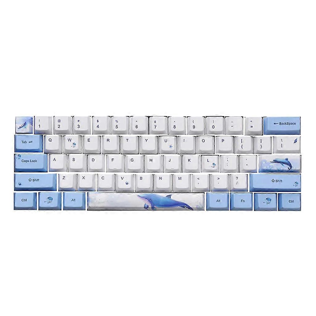 PBT 72Key/Set OEM Profile Five-Sided Sublimation Process Whale Theme Keycap