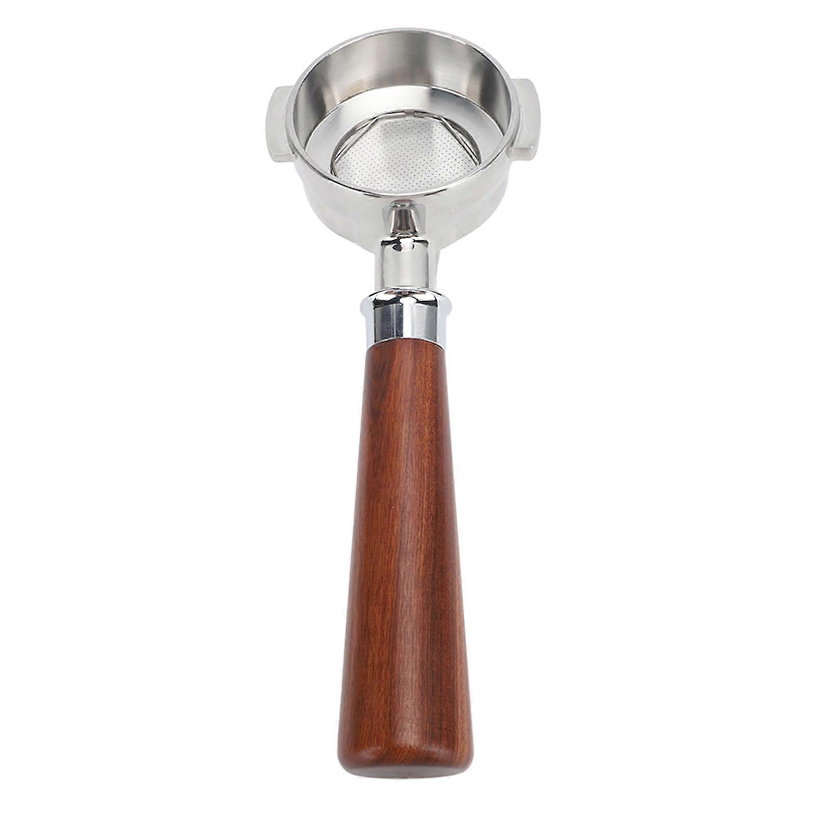 58mm Sans Fond Portafilter Simple Bec En Acier Inoxydable Café Portafilter Poignée En Bois Massif A1 Style Séquoia