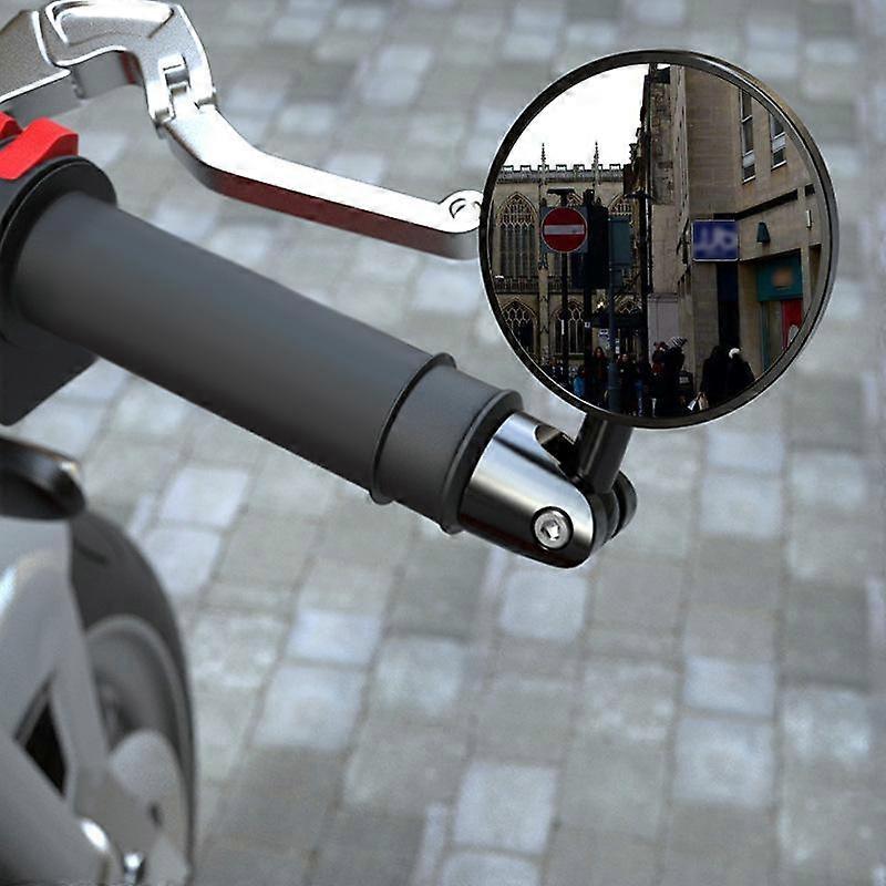 QX 1 Pair Motorcycle Rearview Mirror Retro Handle Bar End Reflective Folding Mirrors Aluminum Alloy Modified Parts