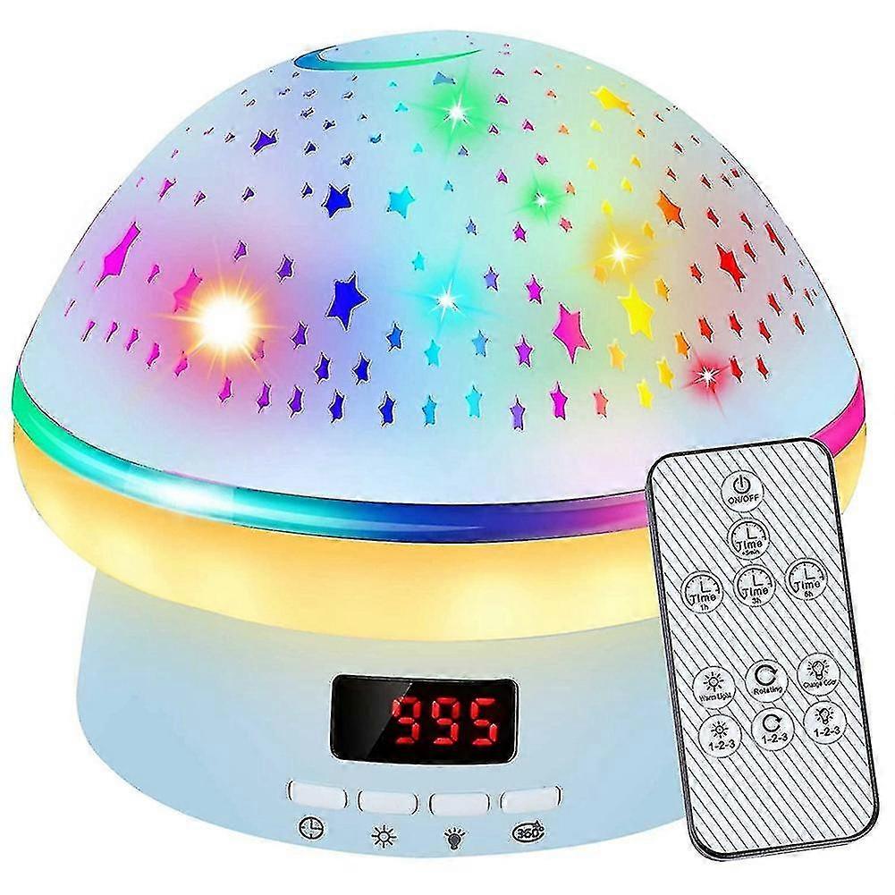 Star Projector Night Light Compatible With Kids With Remote Control Timer, Blue