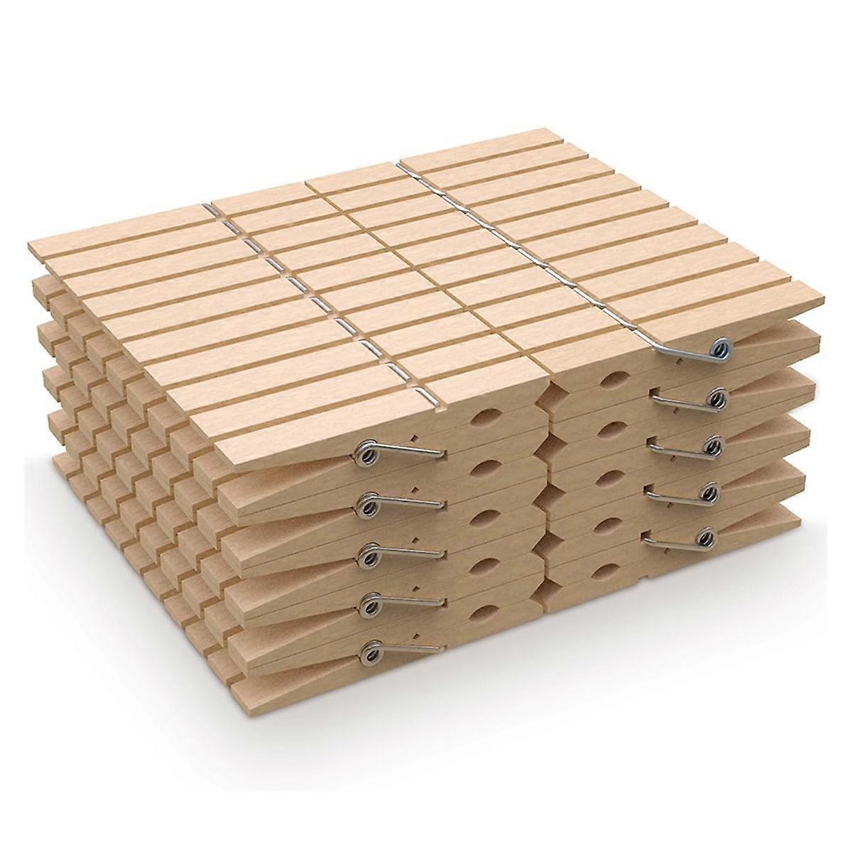 100Pcs Wooden Clothespins, Perfect for Clothes Racks, Crafts and Household Use, Weatherproof, Long Lasting, Versatile