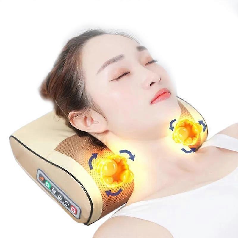 Massagers Pillow Neck Massagers Infrared Heating Electric Back Body Shiatsu Device Head Cervical Shoulder Kneading Health Relax