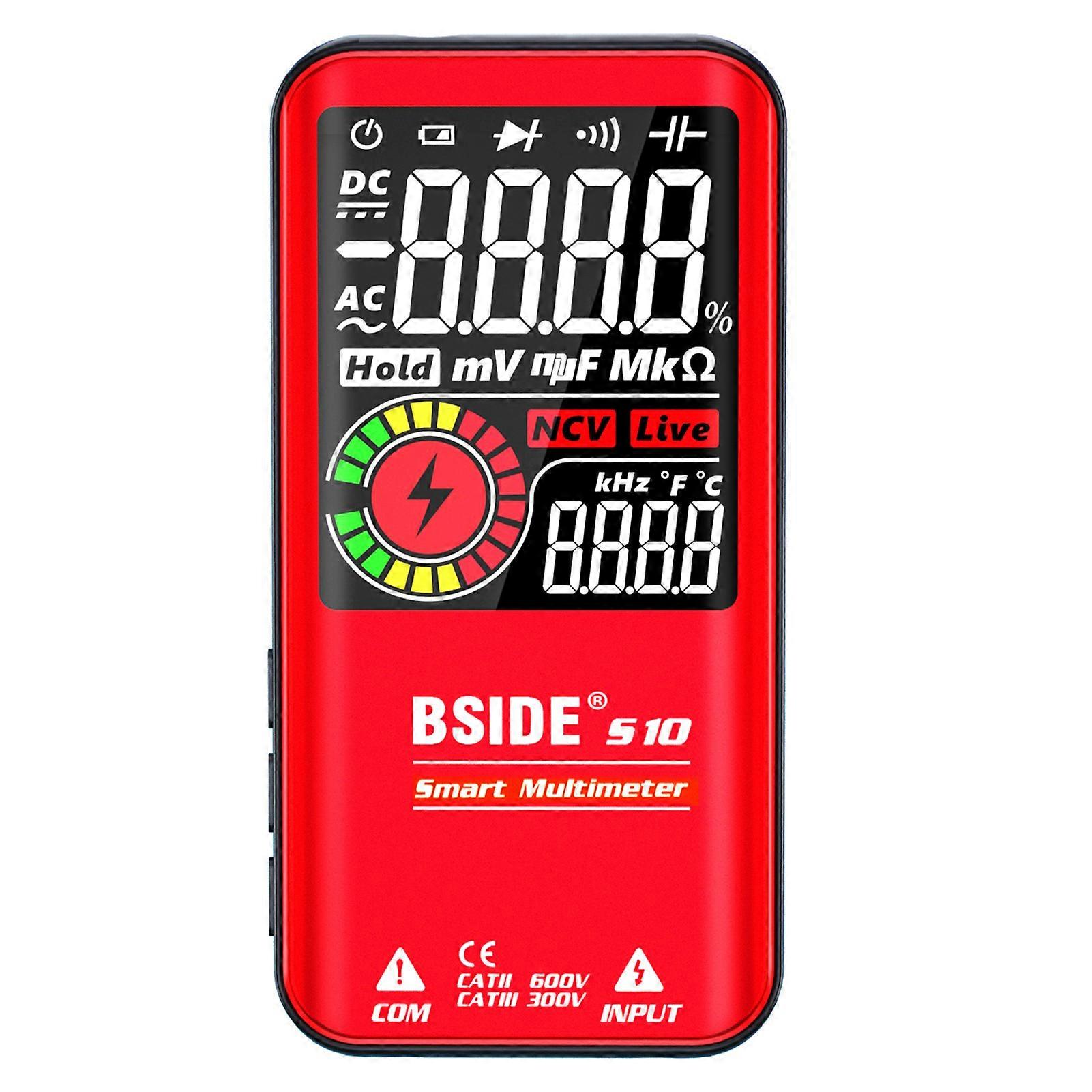 S10 Intelligent 9999 Counts Multimeter Digital LCD Display AC/DC Voltmeter Ohmmeter Test Resistance Capacitance Frequency Diode Continuity NCV Live Li
