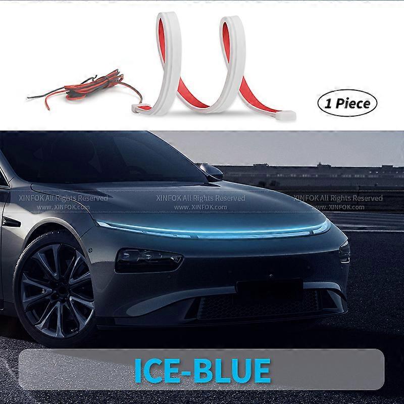 100CM Scan Starting LED Car Hood Light Through-type Auto Modified Front Headlight Upgrade Cuttable Decorative Light
