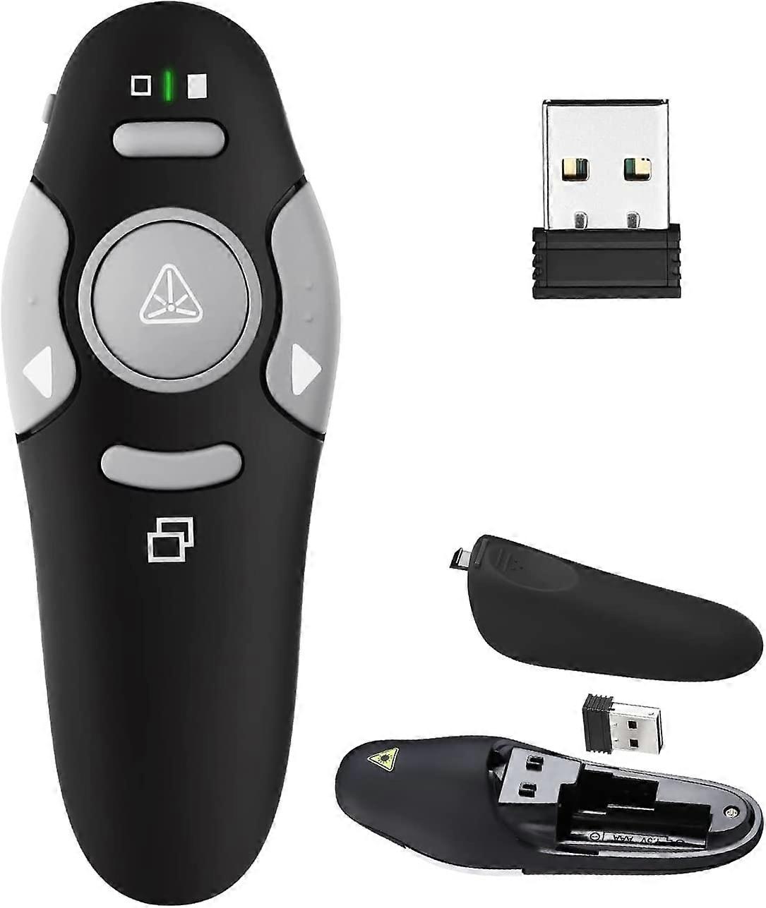 Presentation Clicker Remote Laser Pointer - Wireless USB Presenter - Slideshow PowerPoint Clicker - Compatible with Win10MAC - Support PPTKeynoteGoogl