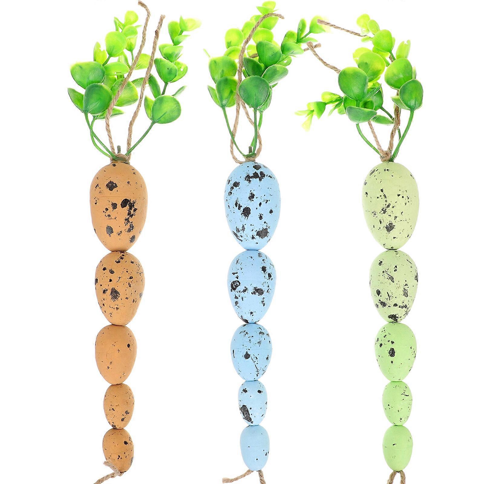 3pcs Simulated Easter Egg Carrot Decoration Interior Ornament Artificial Egg Decor