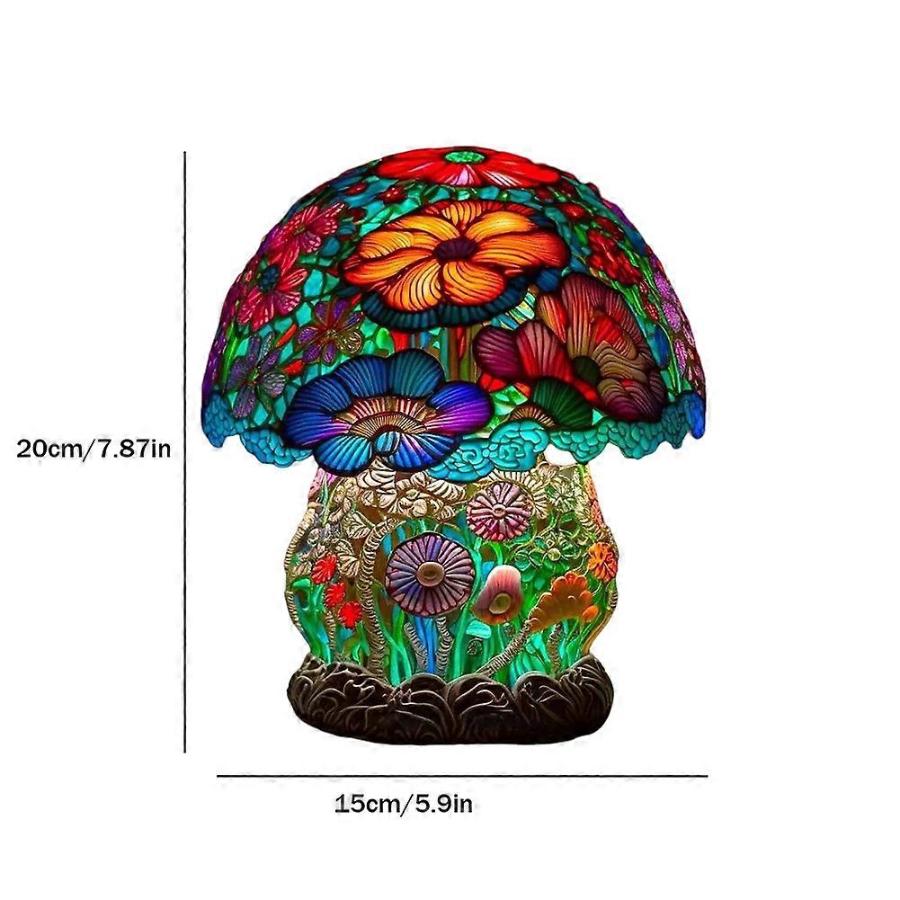 Vintage bedroom table lamp retro night light stained glass plant series octopus snail creative colorful bedside flower slower