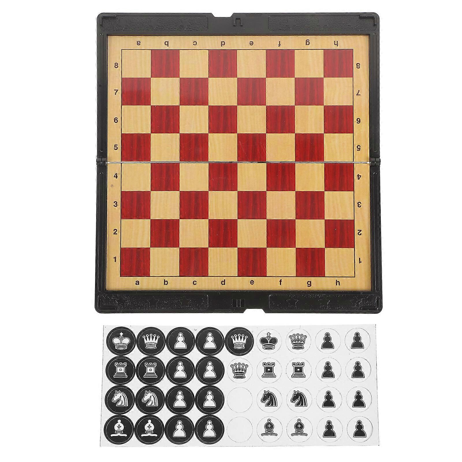 1 Set Folding Chess Magnetic Chess Set Travel Chess Game Portable Chessboard