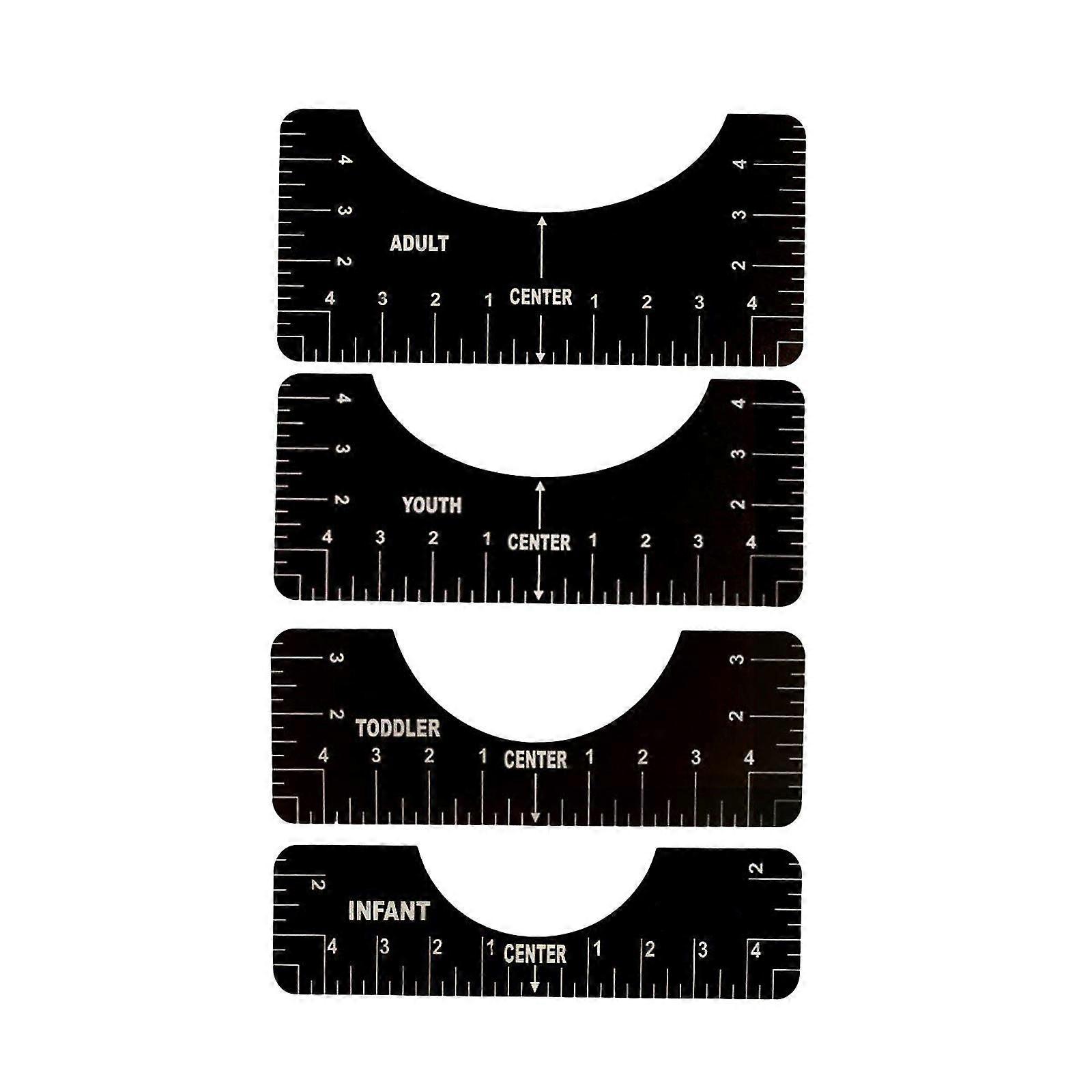 4pcs T-shirt Alignment Ruler, Craft Ruler With Guide Tool For Fashion Design