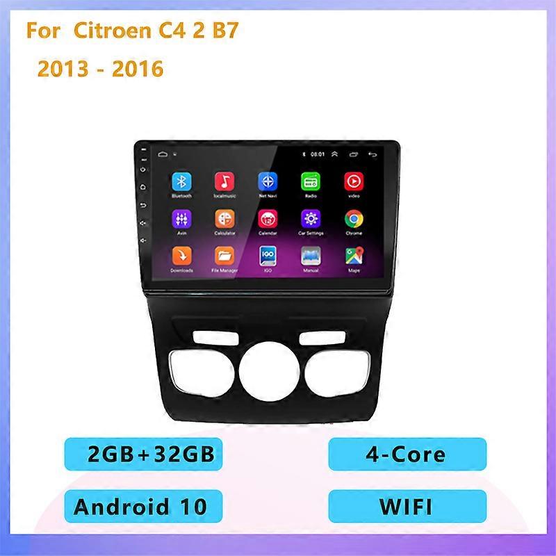 2 din android car radio multimedia player stereo No DVD apple carplay Auto GPS navigation for Citroen C4 2 B7 2013 - 2016