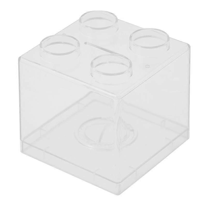 Coin Bank Transparent Visible Easy to Use Kids Building Block Design Money Saving Box for Gifts