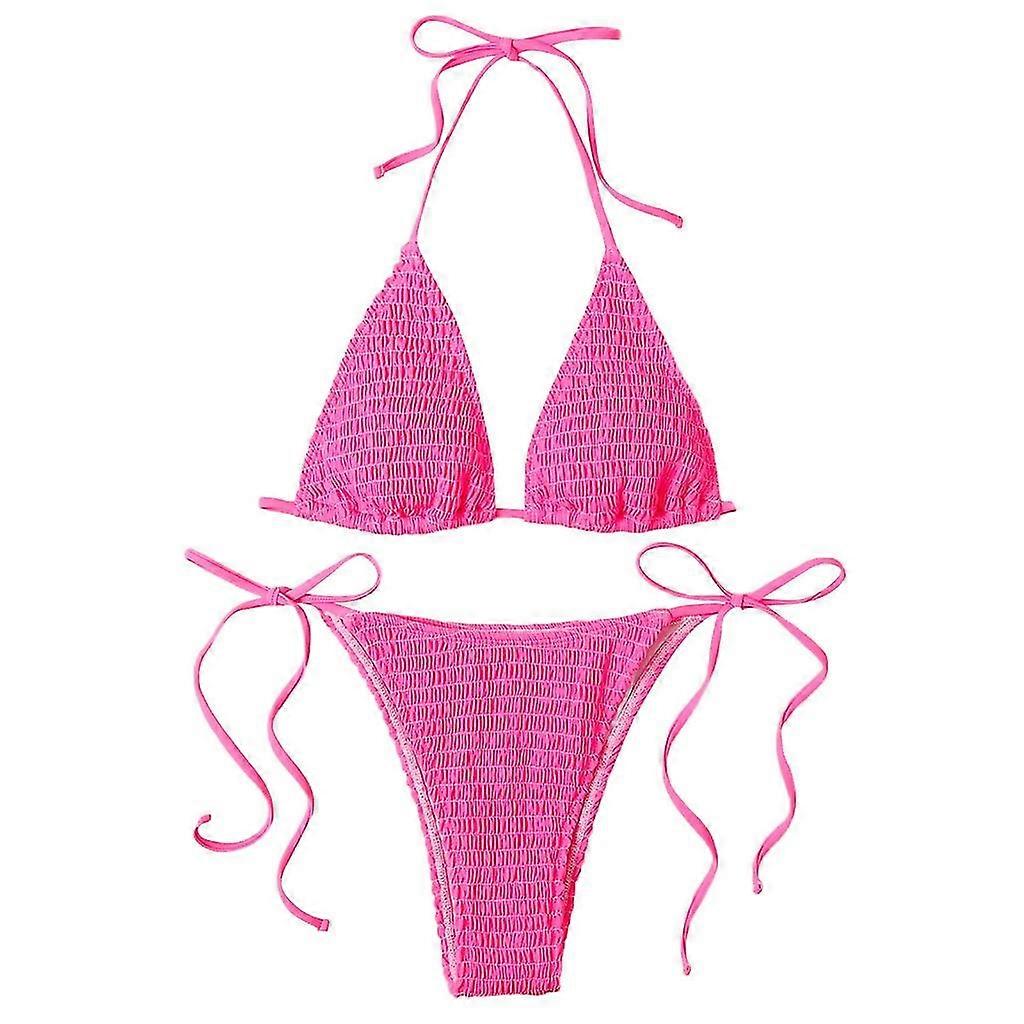 Femmes Couleur Unie Laçage Maillot de bain Maillot de bain Sexy Chest Ensemble de maillots de bain