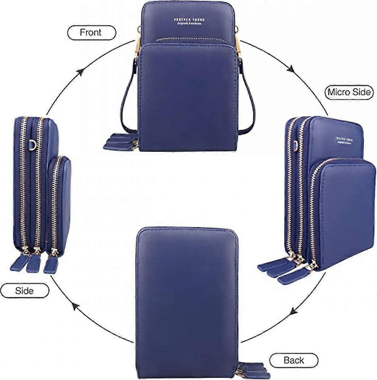 JooMeryer Mini Crossbody Phone Bag - Leather Touchscreen Purse With Card Slots & Adjustable Strap
