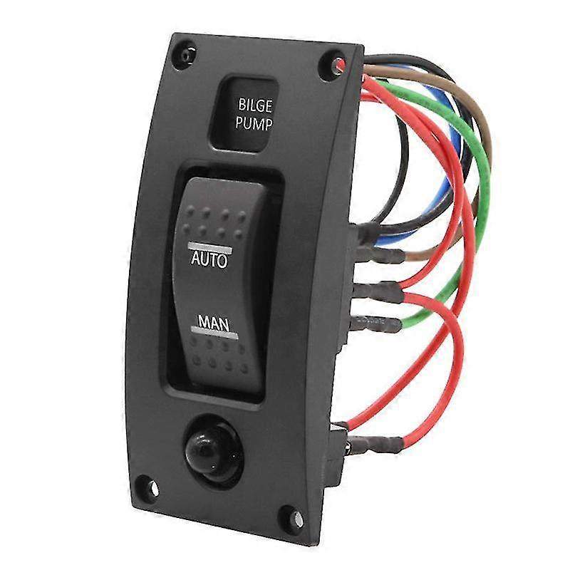 12-24V Bilge Pump Switch Alarm Waterproof Ship Deck Control Panel for Boat Bilge Pumps On/Off/on Switch Panel