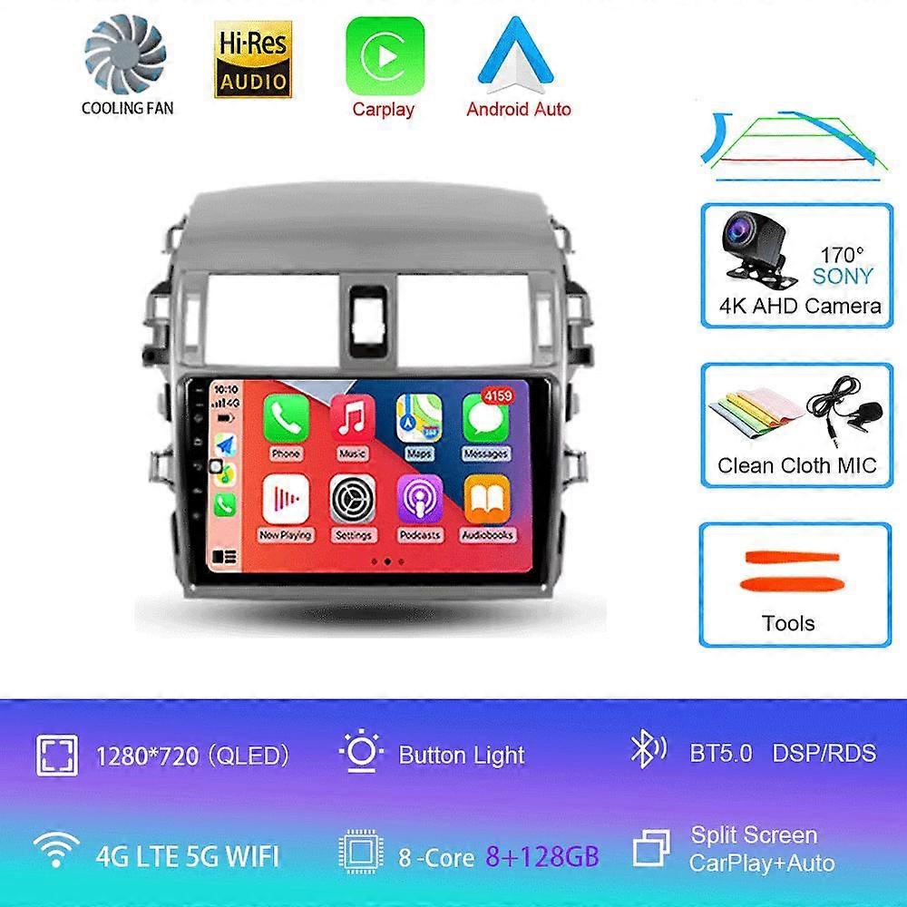 トヨタカローラ10 E140 E150 2006 - 2013 CarplayオートGPSカーラジオナビゲーションマルチメディアビデオプレーヤーステレオBT Android 14