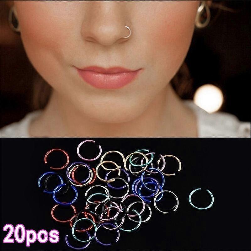 20pcs Mixed Color Nose Rings (Random Color)