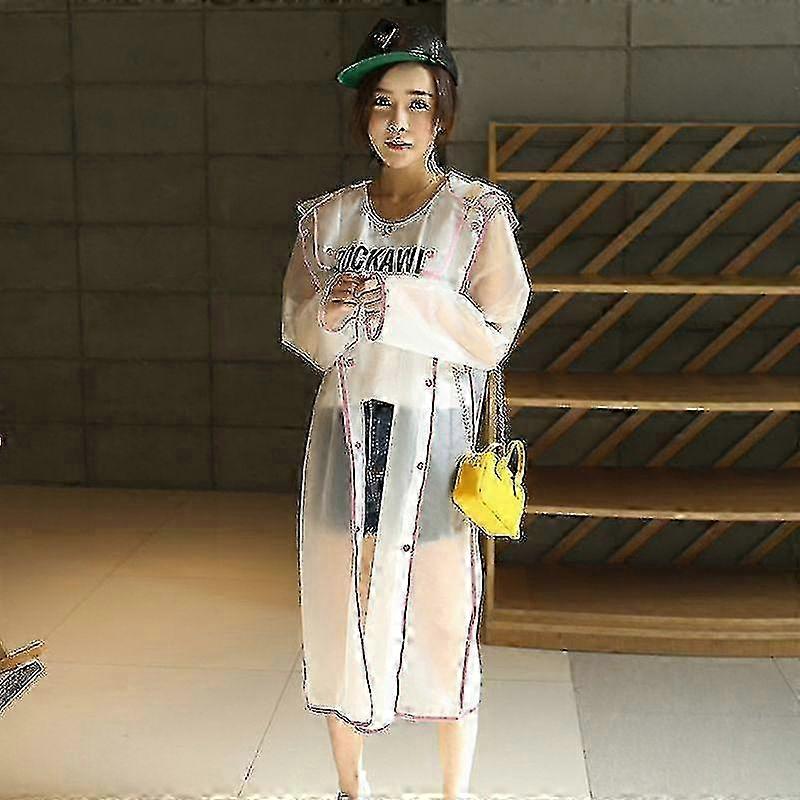 Women's Transparent Eva Plastic Raincoat - JA