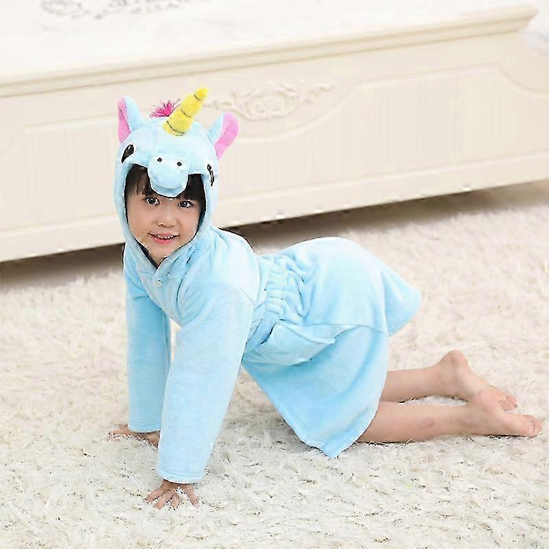 Flickor Söt Unicorn Badrock Sovkläder Morgonrock Robe Nightwear