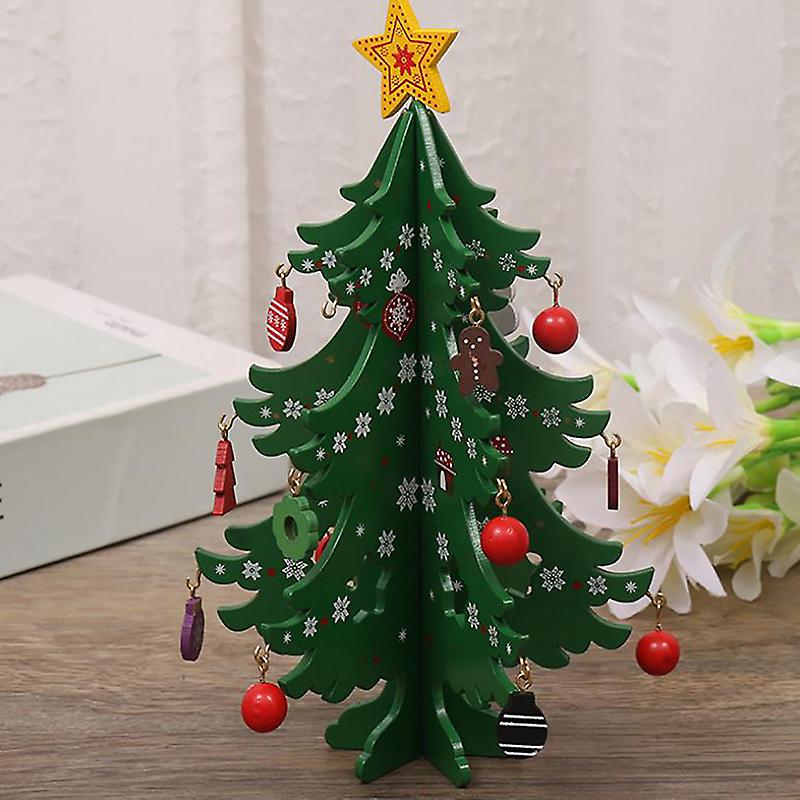 Christmas Tree Children's Handmade Diy Stereo Wooden Christmas Tree Scene Layout